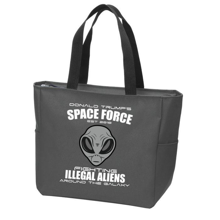 Trump Space Force Team Fight Illegal Aliens Zip Tote Bag