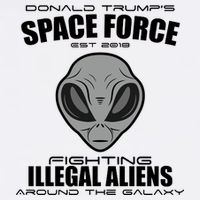 Trump Space Force Team Fight Illegal Aliens Garment-Dyed Sweatshirt