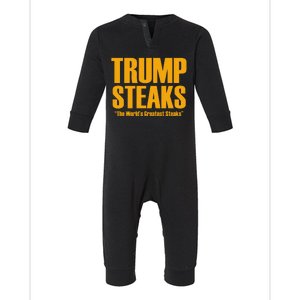 Trump Steaks President Donald Political Election Funny Humor Infant Fleece One Piece