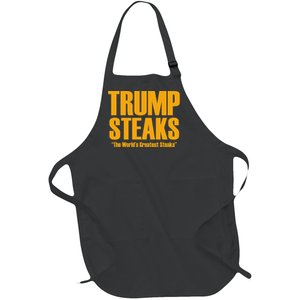 Trump Steaks President Donald Political Election Funny Humor Full-Length Apron With Pockets