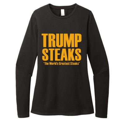 Trump Steaks President Donald Political Election Funny Humor Womens CVC Long Sleeve Shirt