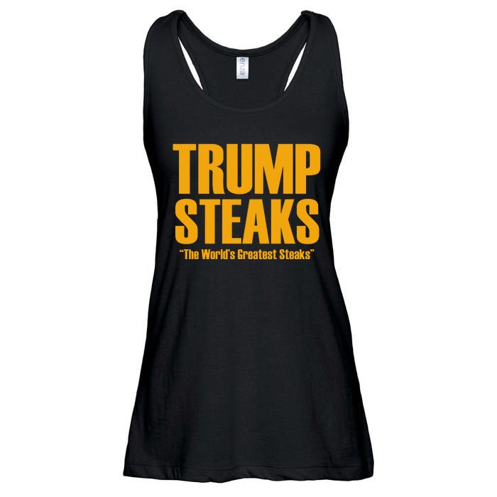 Trump Steaks President Donald Political Election Funny Humor Ladies Essential Flowy Tank