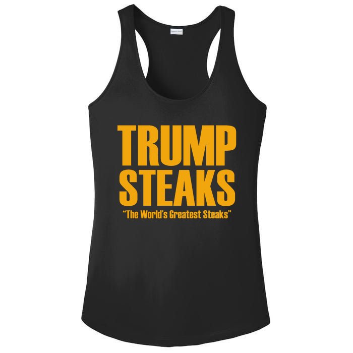 Trump Steaks President Donald Political Election Funny Humor Ladies PosiCharge Competitor Racerback Tank