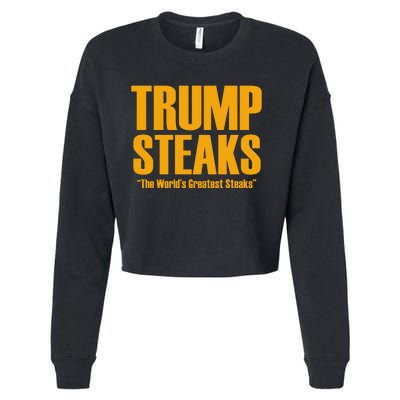 Trump Steaks President Donald Political Election Funny Humor Cropped Pullover Crew