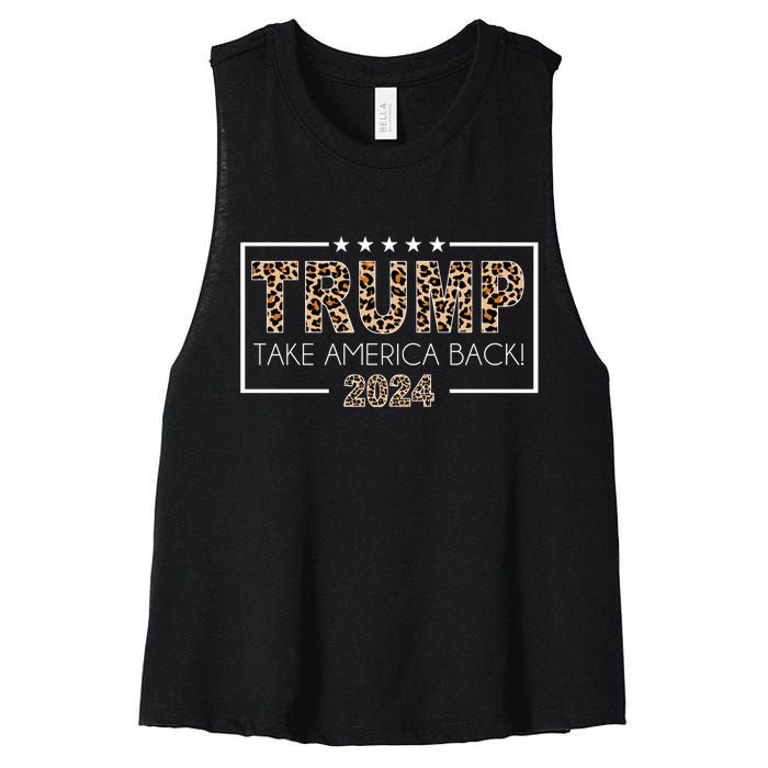 Trump Take America Back 2024 Women's Racerback Cropped Tank