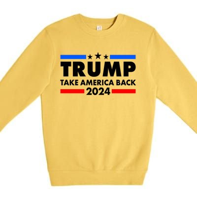 Trump Take America Back 2024 Election Logo Premium Crewneck Sweatshirt