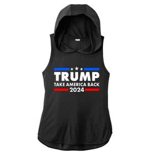 Trump Take America Back 2024 Election Logo Ladies PosiCharge Tri-Blend Wicking Draft Hoodie Tank