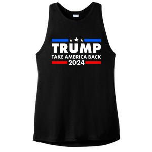 Trump Take America Back 2024 Election Logo Ladies PosiCharge Tri-Blend Wicking Tank