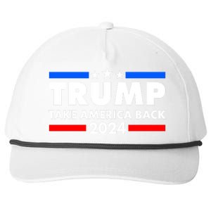 Trump Take America Back 2024 Election Logo Snapback Five-Panel Rope Hat