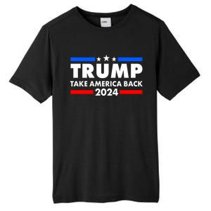 Trump Take America Back 2024 Election Logo Tall Fusion ChromaSoft Performance T-Shirt