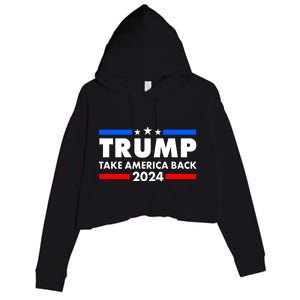 Trump Take America Back 2024 Election Logo Crop Fleece Hoodie