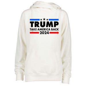 Trump Take America Back 2024 Election Logo Womens Funnel Neck Pullover Hood