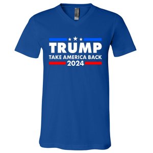 Trump Take America Back 2024 Election Logo V-Neck T-Shirt