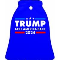 Trump Take America Back 2024 Election Logo Ceramic Bell Ornament