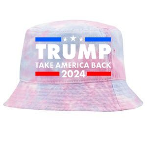 Trump Take America Back 2024 Election Logo Tie-Dyed Bucket Hat