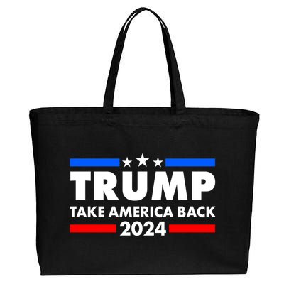 Trump Take America Back 2024 Election Logo Cotton Canvas Jumbo Tote