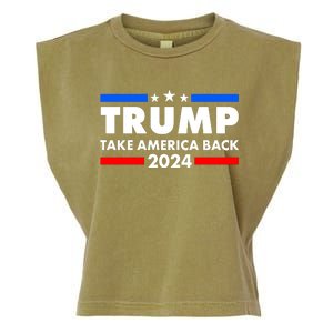 Trump Take America Back 2024 Election Logo Garment-Dyed Women's Muscle Tee