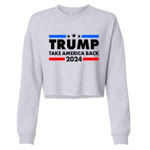 Trump Take America Back 2024 Election Logo Cropped Pullover Crew