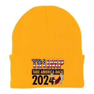 Trump Take America Back 2024 USA Flag Eagle Knit Cap Winter Beanie