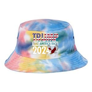 Trump Take America Back 2024 USA Flag Eagle Tie Dye Newport Bucket Hat