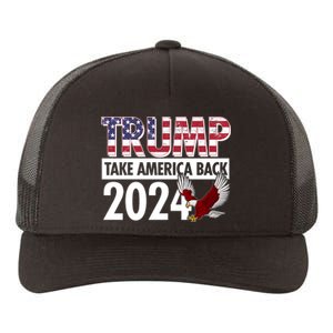 Trump Take America Back 2024 USA Flag Eagle Yupoong Adult 5-Panel Trucker Hat