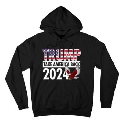 Trump Take America Back 2024 USA Flag Eagle Hoodie