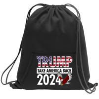 Trump Take America Back 2024 USA Flag Eagle Sweatshirt Cinch Pack Bag