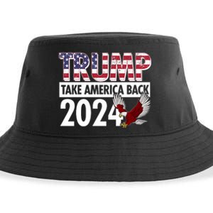 Trump Take America Back 2024 USA Flag Eagle Sustainable Bucket Hat