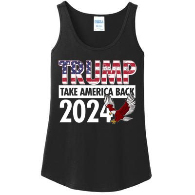 Trump Take America Back 2024 USA Flag Eagle Ladies Essential Tank