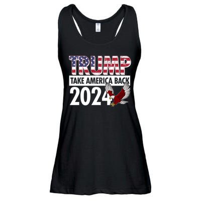 Trump Take America Back 2024 USA Flag Eagle Ladies Essential Flowy Tank