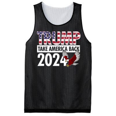 Trump Take America Back 2024 USA Flag Eagle Mesh Reversible Basketball Jersey Tank