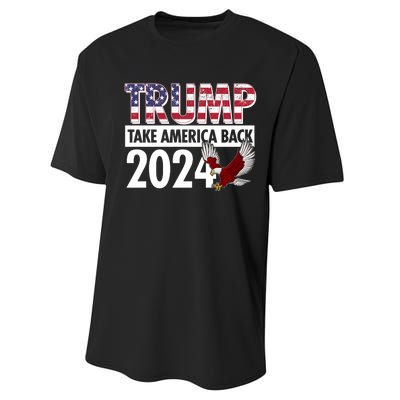 Trump Take America Back 2024 USA Flag Eagle Performance Sprint T-Shirt