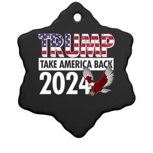 Trump Take America Back 2024 USA Flag Eagle Ceramic Star Ornament