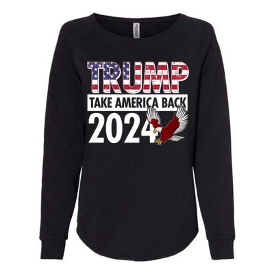 Trump Take America Back 2024 USA Flag Eagle Womens California Wash Sweatshirt