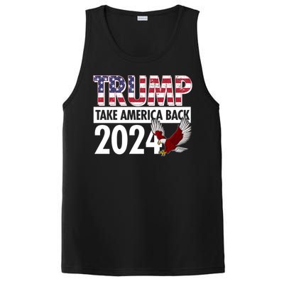 Trump Take America Back 2024 USA Flag Eagle PosiCharge Competitor Tank