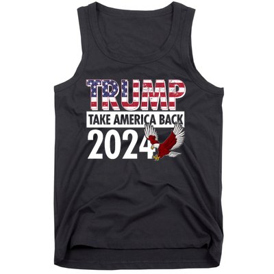 Trump Take America Back 2024 USA Flag Eagle Tank Top