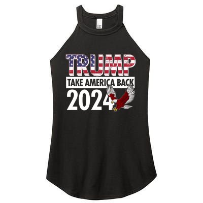 Trump Take America Back 2024 USA Flag Eagle Women's Perfect Tri Rocker Tank