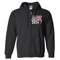 Trump Take America Back 2024 USA Flag Eagle Full Zip Hoodie