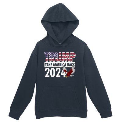 Trump Take America Back 2024 USA Flag Eagle Urban Pullover Hoodie