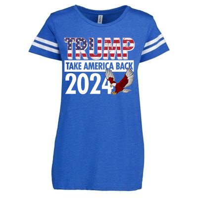 Trump Take America Back 2024 USA Flag Eagle Enza Ladies Jersey Football T-Shirt