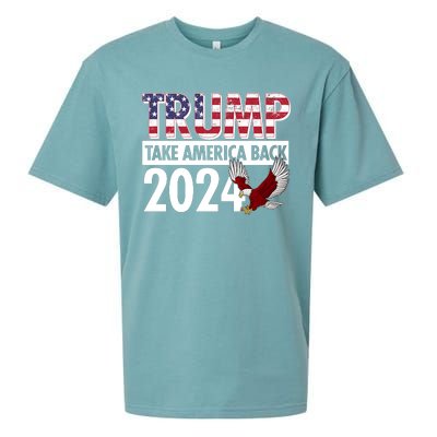 Trump Take America Back 2024 USA Flag Eagle Sueded Cloud Jersey T-Shirt