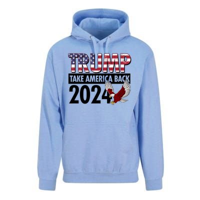 Trump Take America Back 2024 USA Flag Eagle Unisex Surf Hoodie