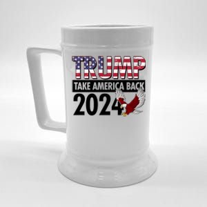 Trump Take America Back 2024 USA Flag Eagle Beer Stein