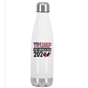 Trump Take America Back 2024 USA Flag Eagle Stainless Steel Insulated Water Bottle