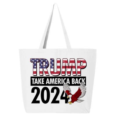 Trump Take America Back 2024 USA Flag Eagle 25L Jumbo Tote