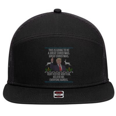 Trump This Is Going To Be A Great Great Christmas 7 Panel Mesh Trucker Snapback Hat