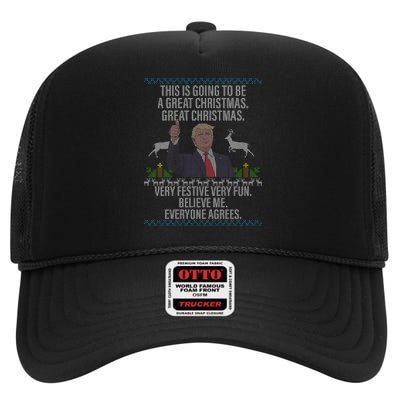 Trump This Is Going To Be A Great Great Christmas High Crown Mesh Back Trucker Hat