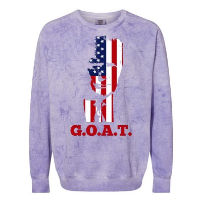 Trump USA Flag GOAT Colorblast Crewneck Sweatshirt