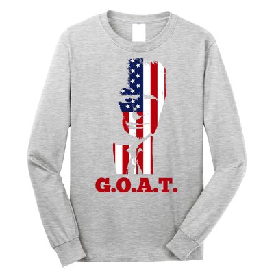 Trump USA Flag GOAT Long Sleeve Shirt