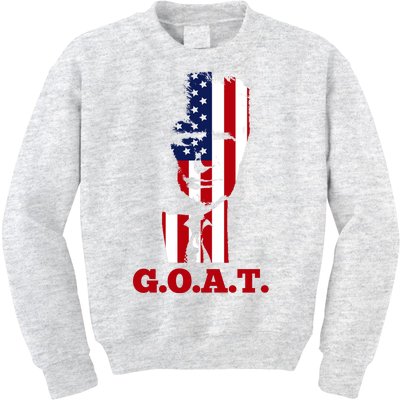 Trump USA Flag GOAT Kids Sweatshirt